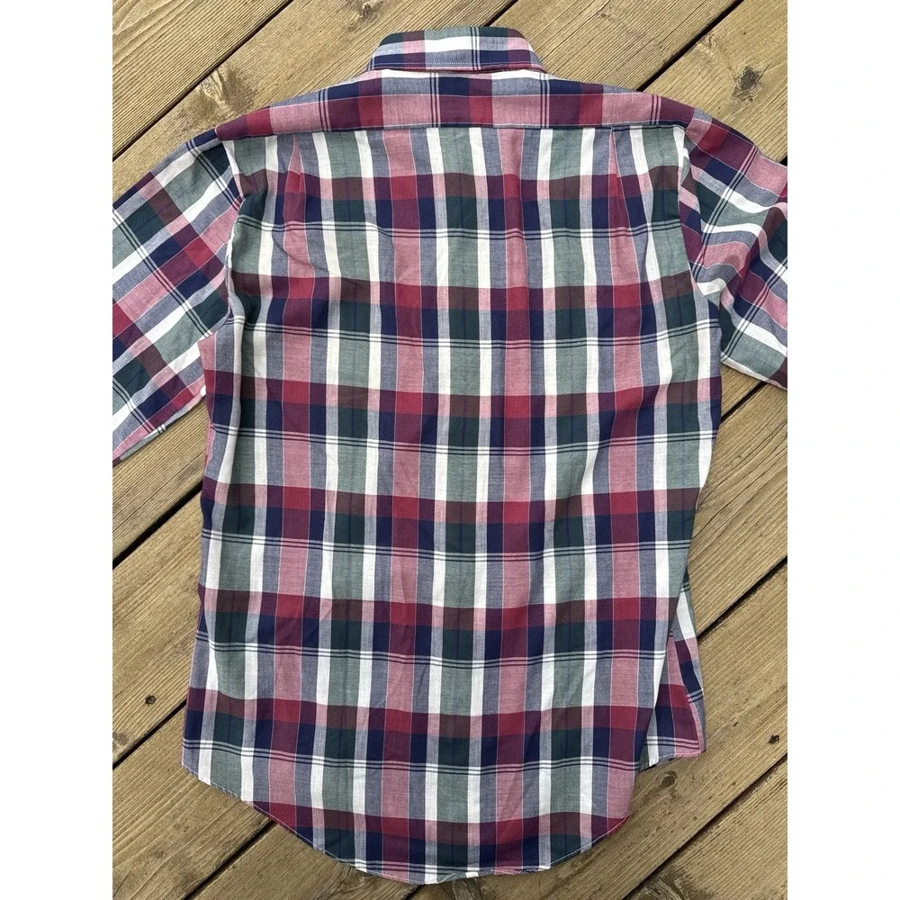 Vintage Levis Plaid Button Down Shirt Mens M Long Sleeve Cotton